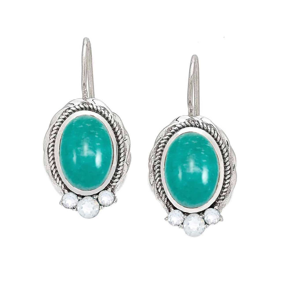 Amazonite & Rainbow Moonstone Earrings