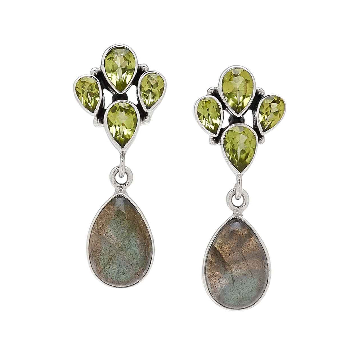 Labradorite and Peridot Earrings