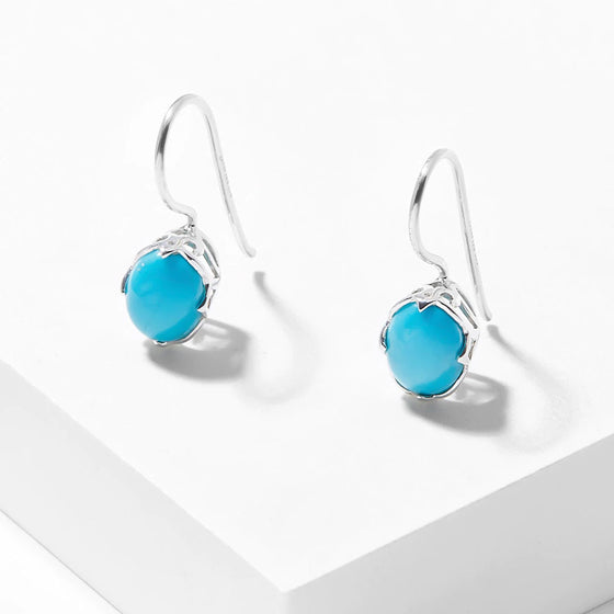 Blue Sleeping Beauty Turquoise Rhodium Over Sterling Silver Stud Earrings -  CJH057 | JTV.com