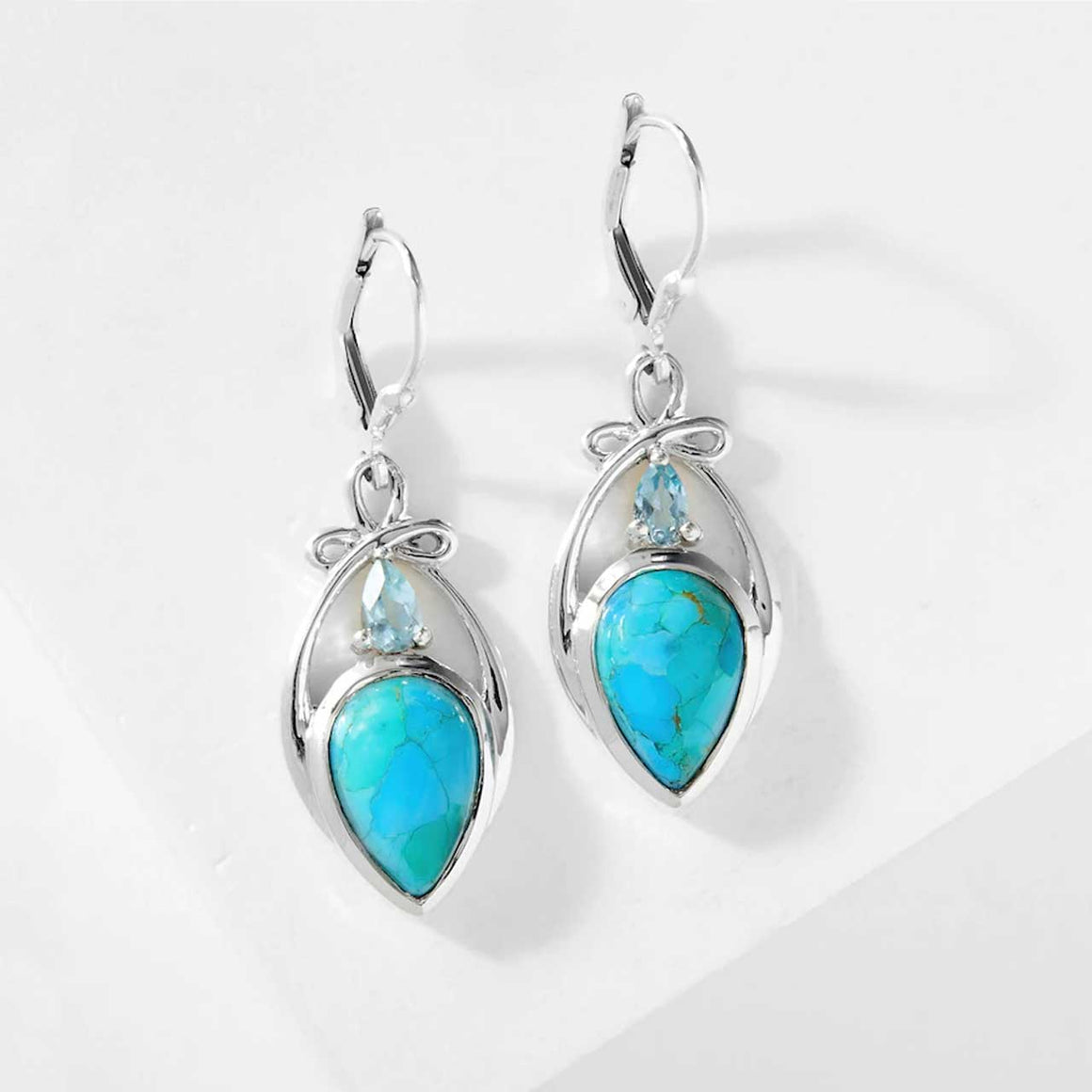 Mohave Turquoise and Blue Topaz Earrings