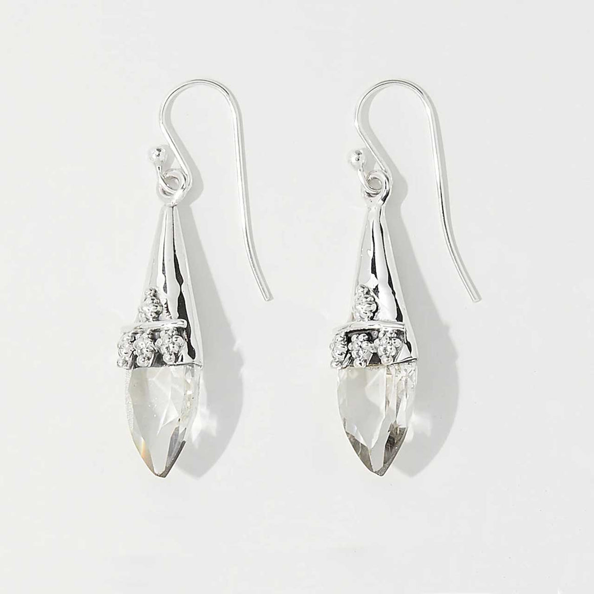 Crystal Quartz Marquise Cut Drop Earrings