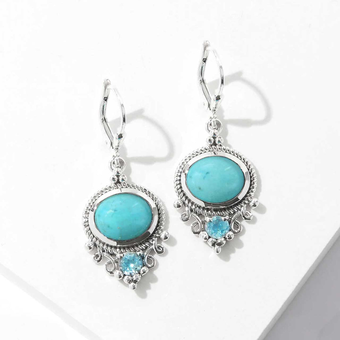 Arizona Turquoise and Blue Topaz Earrings