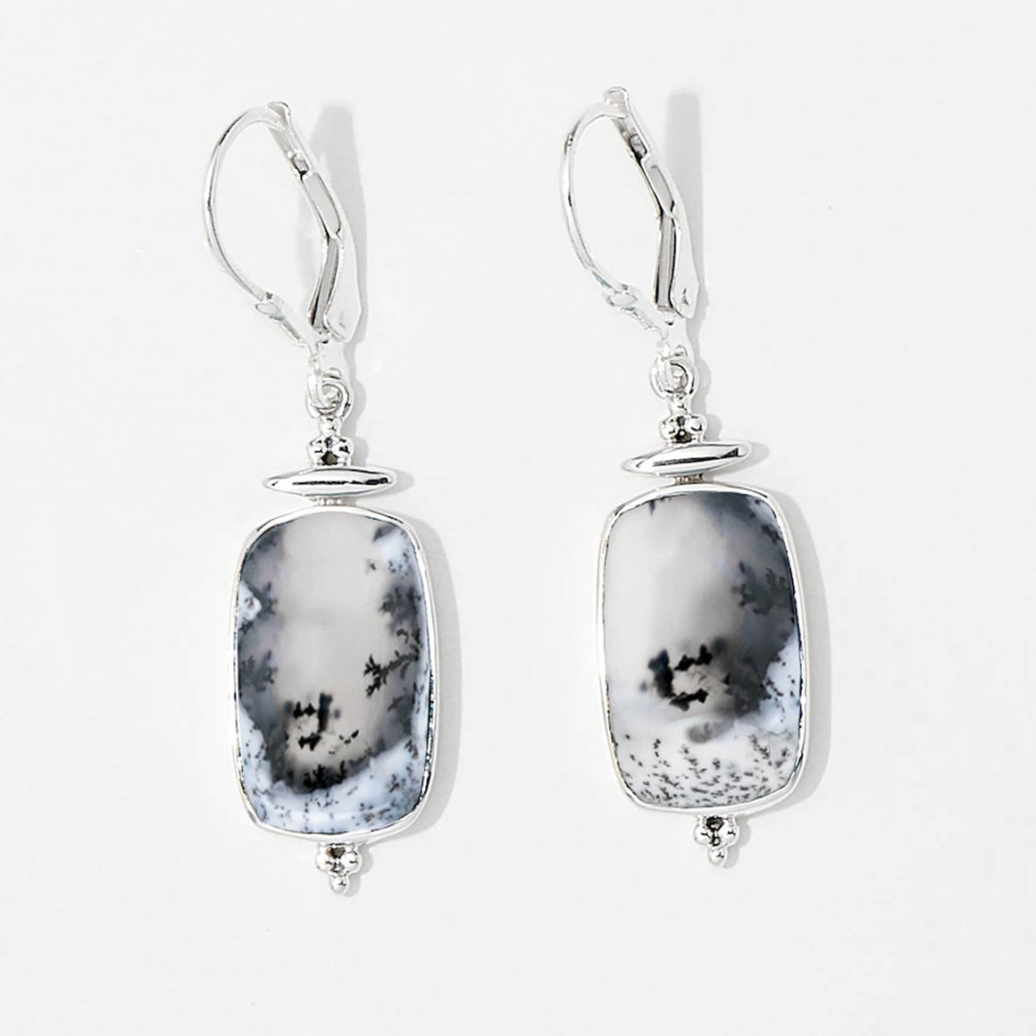 Dendritic Agate Cushion Earrings