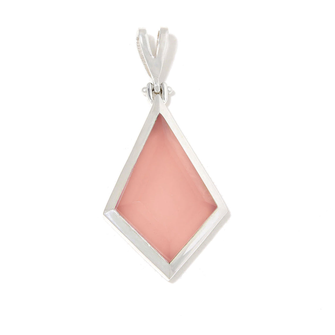 Pink Chalcedony Kite Cut Pendant