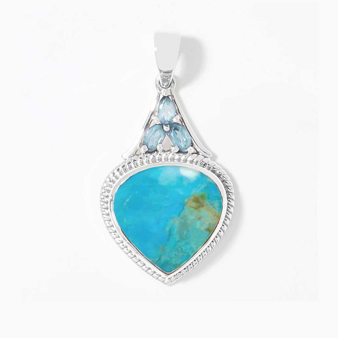 Mohave Turquoise and Blue Topaz Pendant