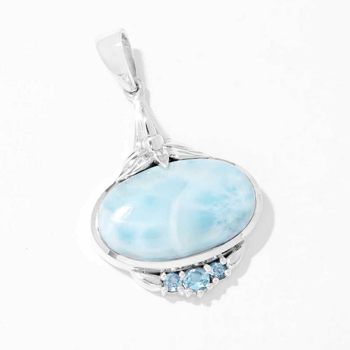 Larimar and Swiss Blue Topaz Pendant