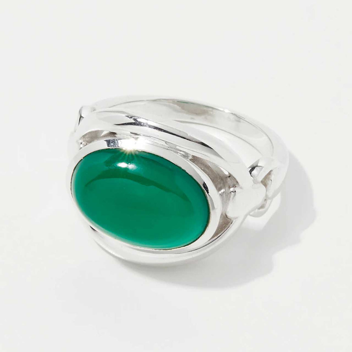 Green Onyx Oval Ring