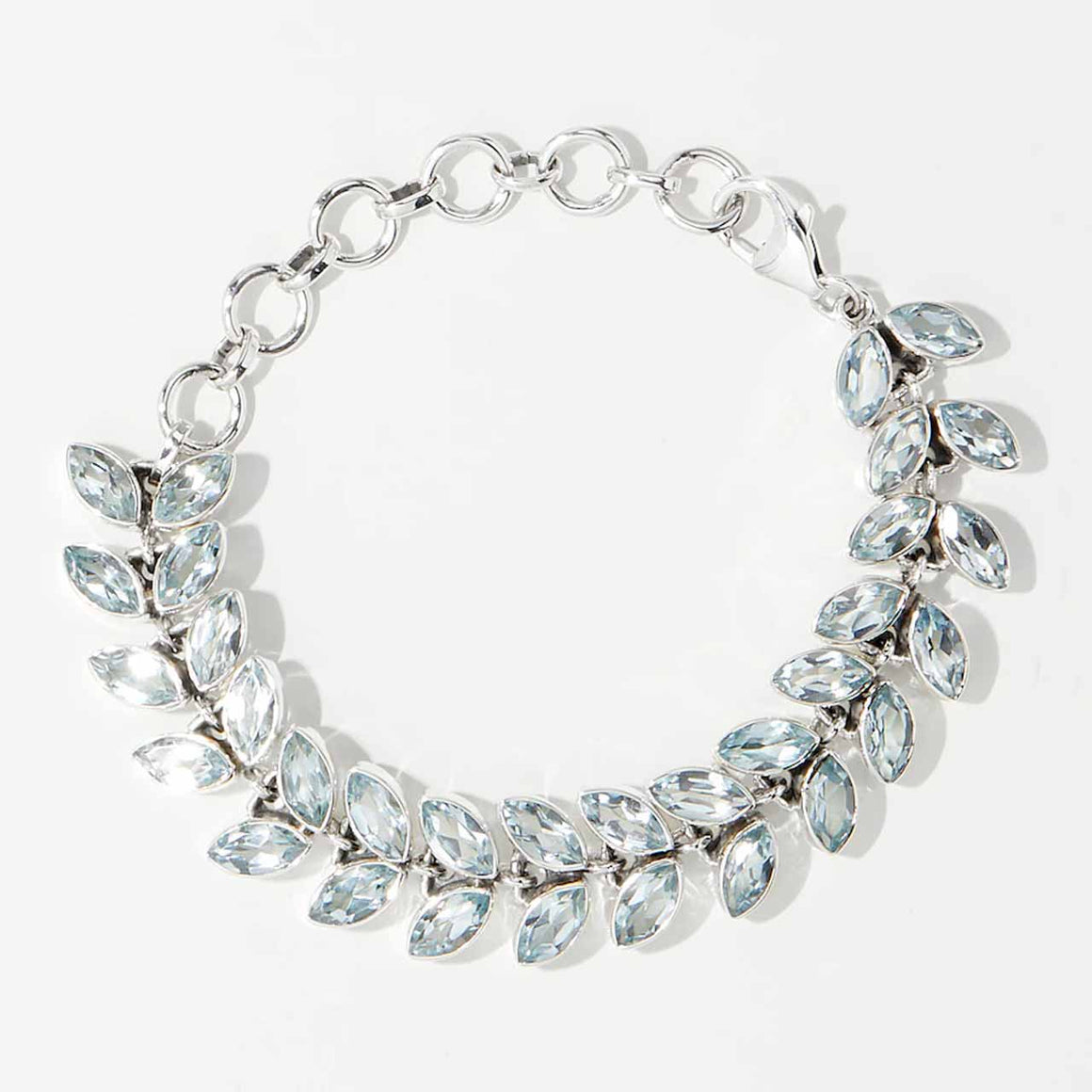 Blue Topaz Marquise Link Bracelet