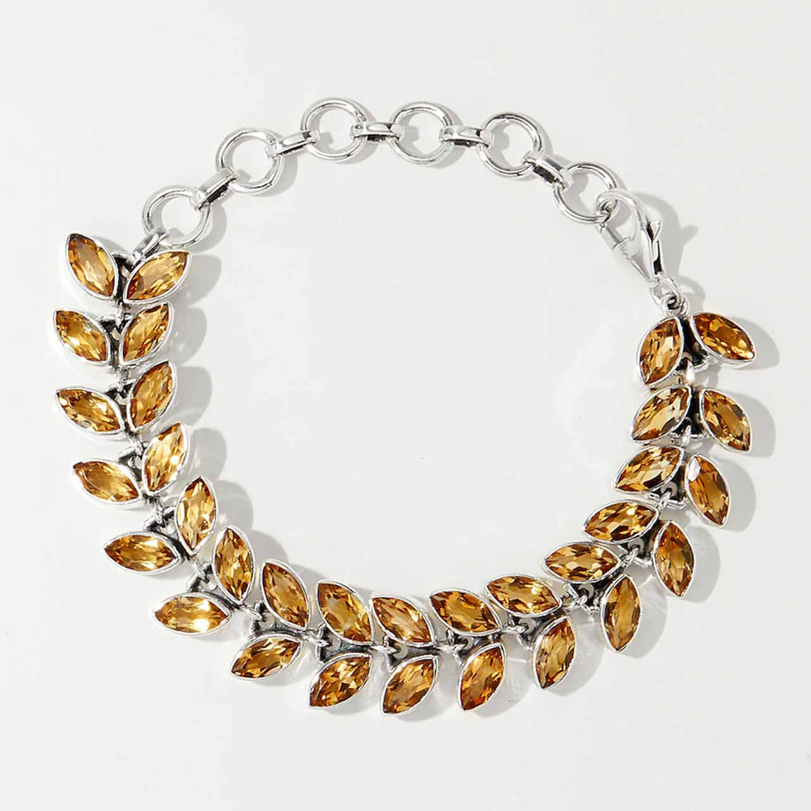 Citrine Marquise Link Bracelet