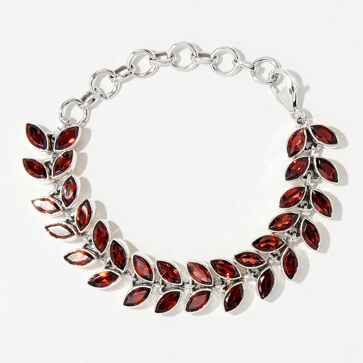 Garnet Marquise Link Bracelet