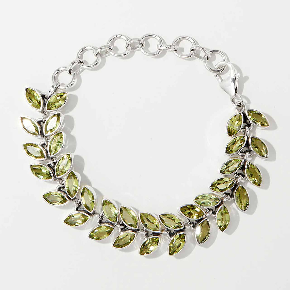 Peridot Marquise Link Bracelet