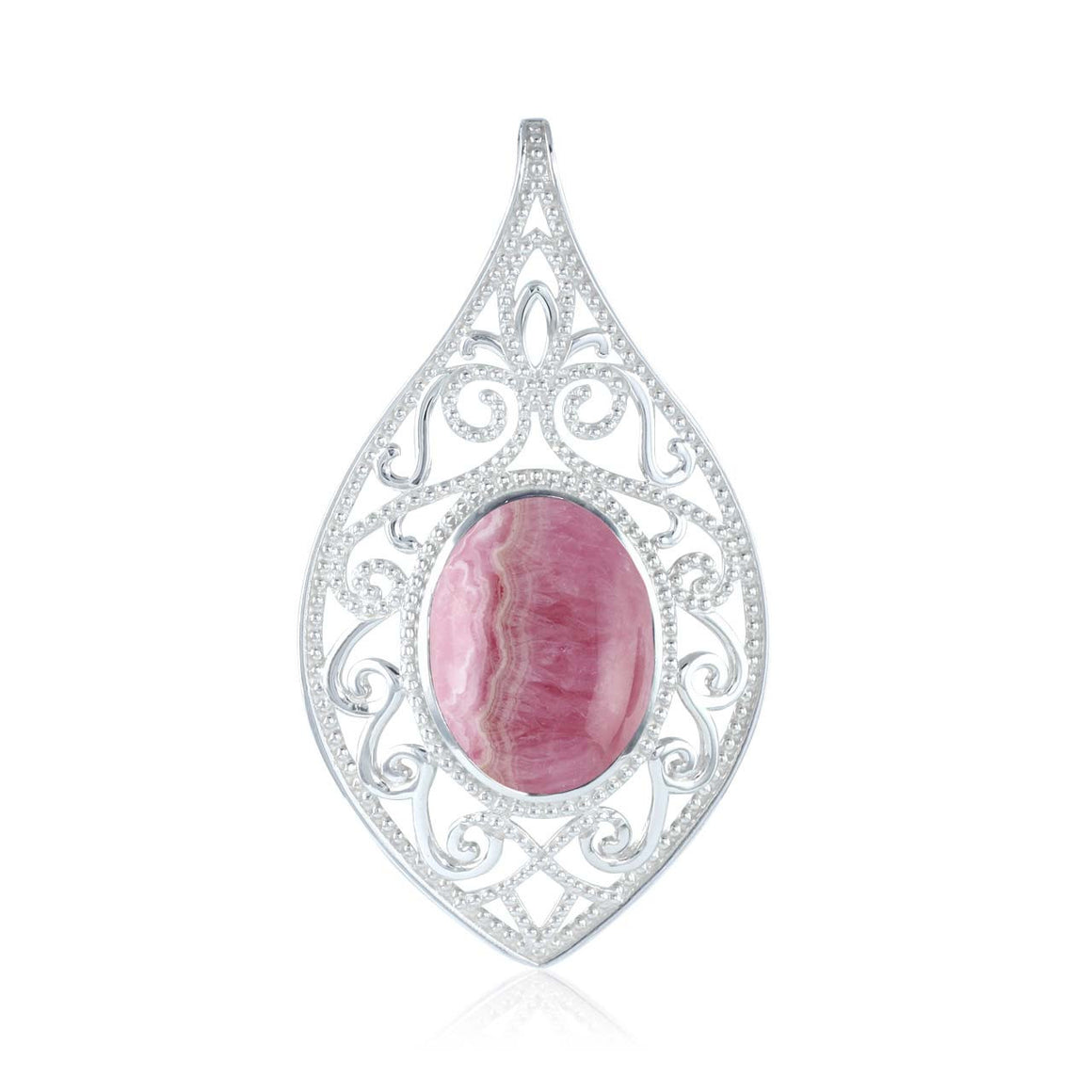 Rhodochrosite Scrollwork Pendant